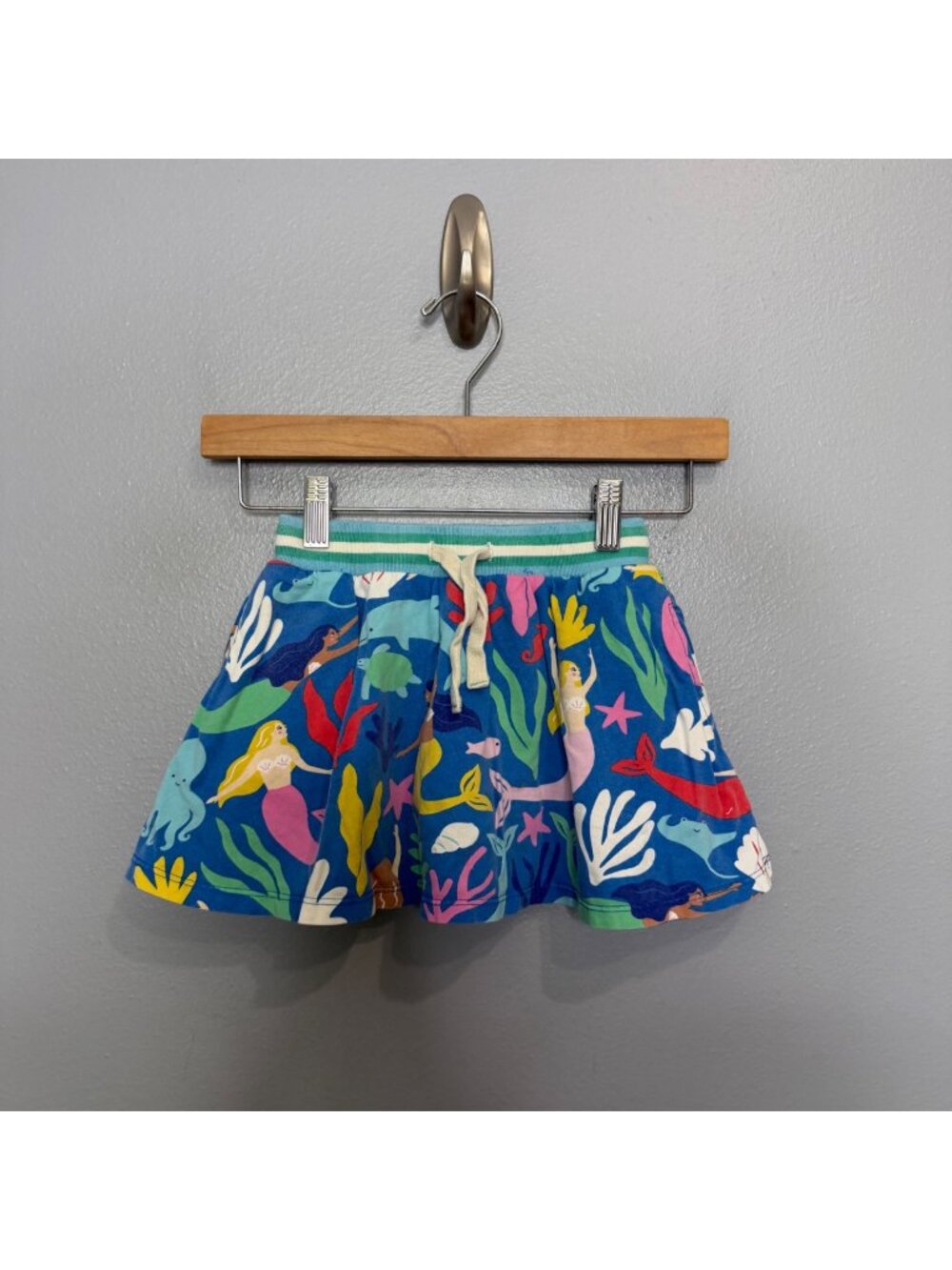 MINI BODEN jersey skort in mermaid ocean print size 5-6 years
